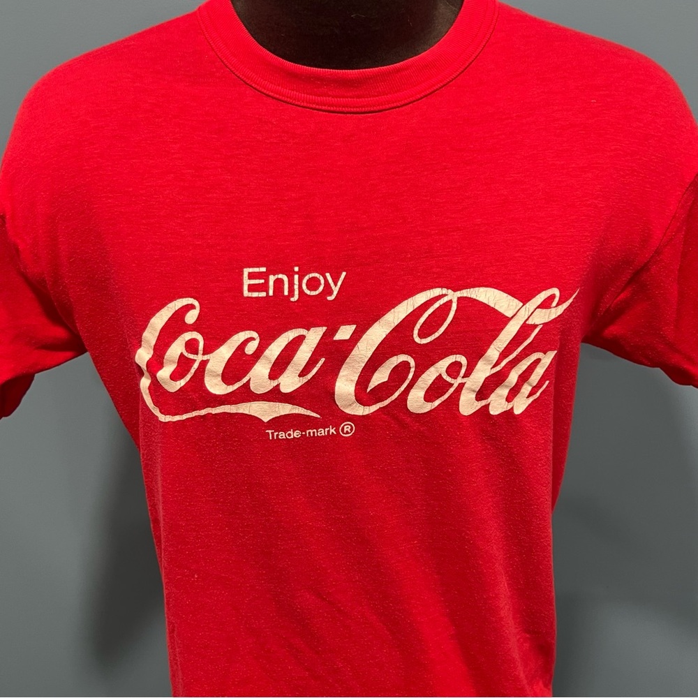 Vintage Enjoy Coca-Cola Classic Red Single Stitch T Shirt Original Sz L - Picture 3 of 9